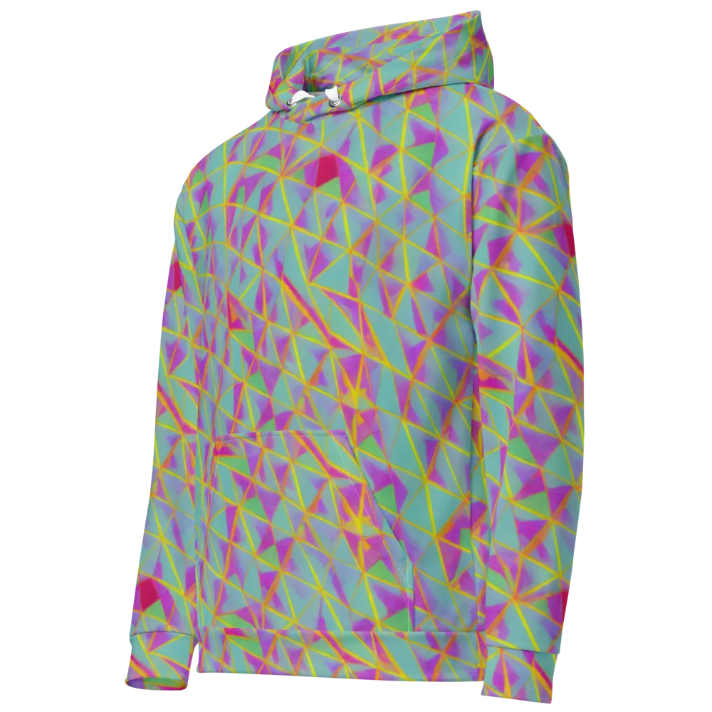 Prismatic Pulse on Cotton Hoodie — Left Front