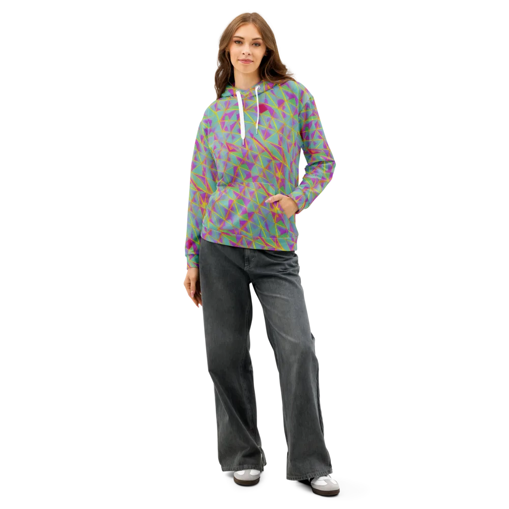 Prismatic Pulse on Cotton Hoodie — Front