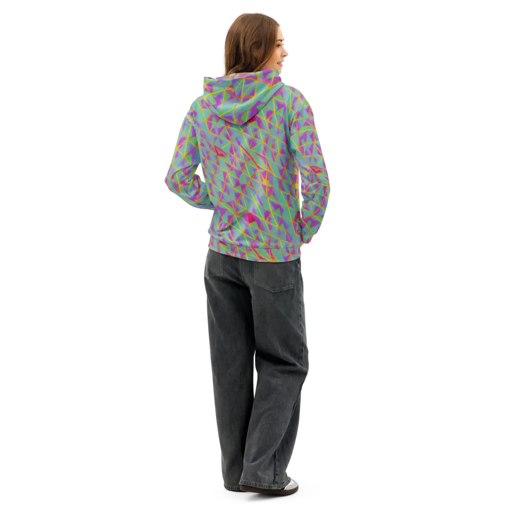 Prismatic Pulse on Cotton Hoodie — Back