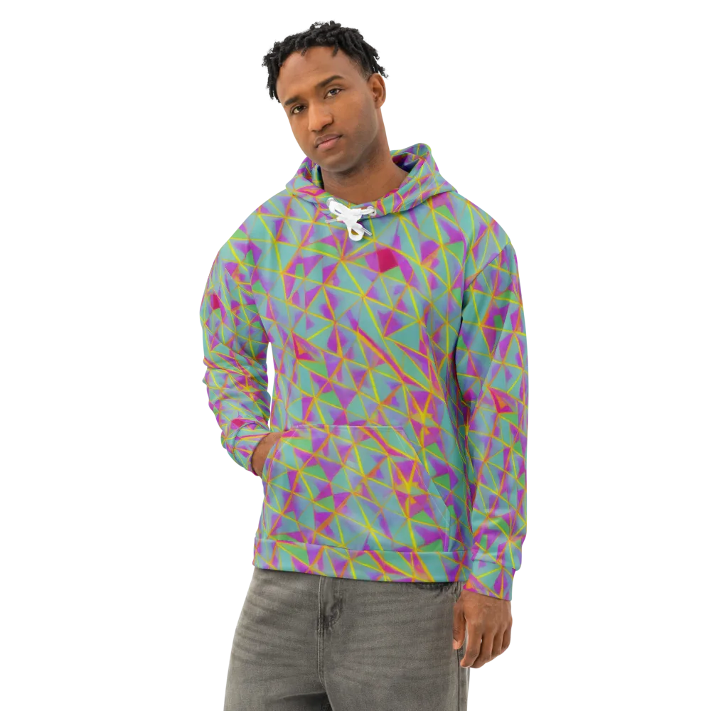 Prismatic Pulse on Cotton Hoodie — Left Front