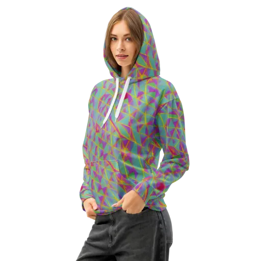 Prismatic Pulse on a Cotton Hoodie