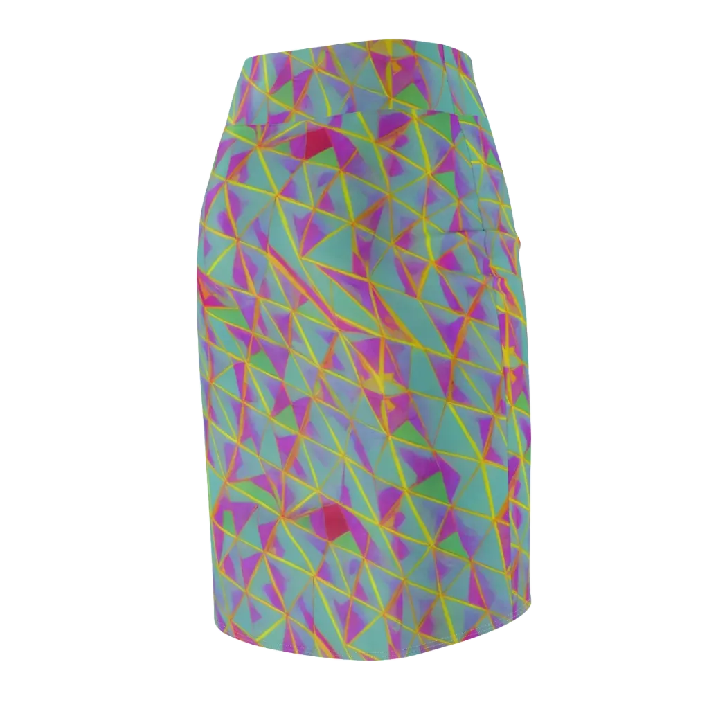 Prismatic Pulse on Pencil Skirt — Back Side