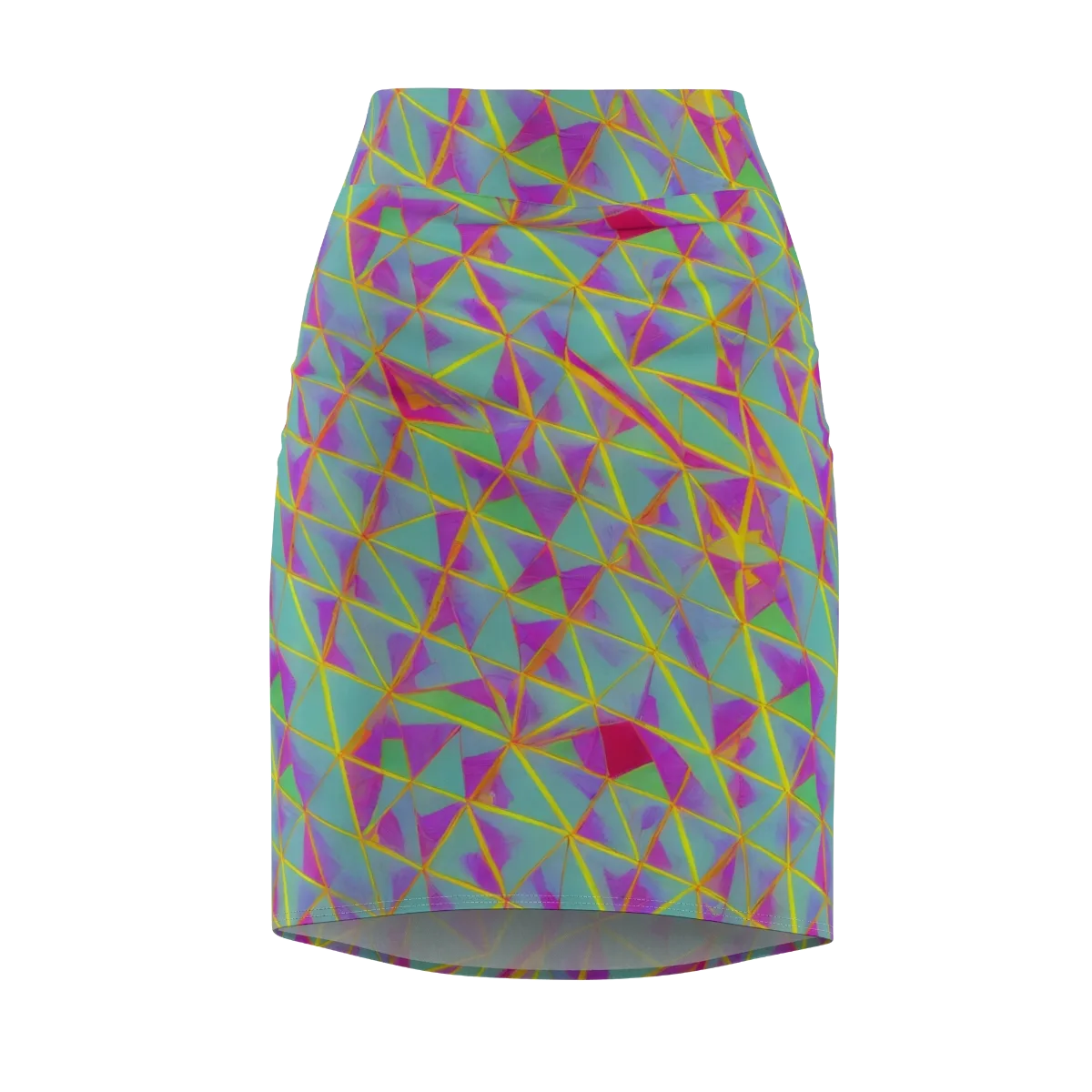 Prismatic Pulse on Pencil Skirt — Front