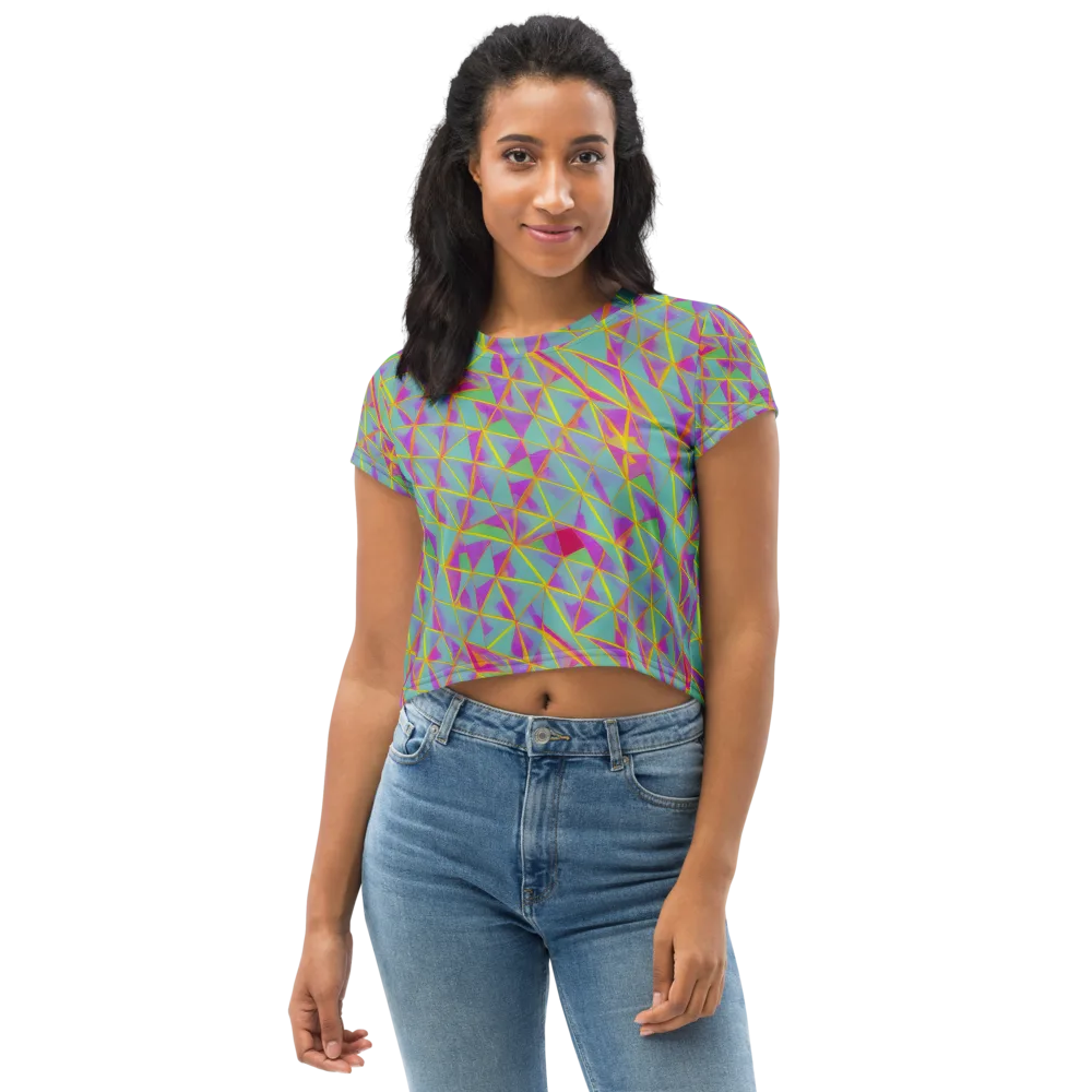 Prismatic Pulse on Crop Tee — Front