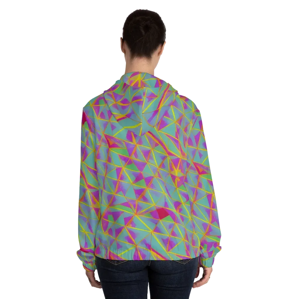 Prismatic Pulse on Women's Full-Zip Hoodie — Back On Person