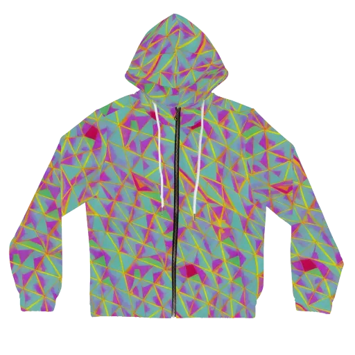 Prismatic Pulse on a Women's Full-Zip Hoodie