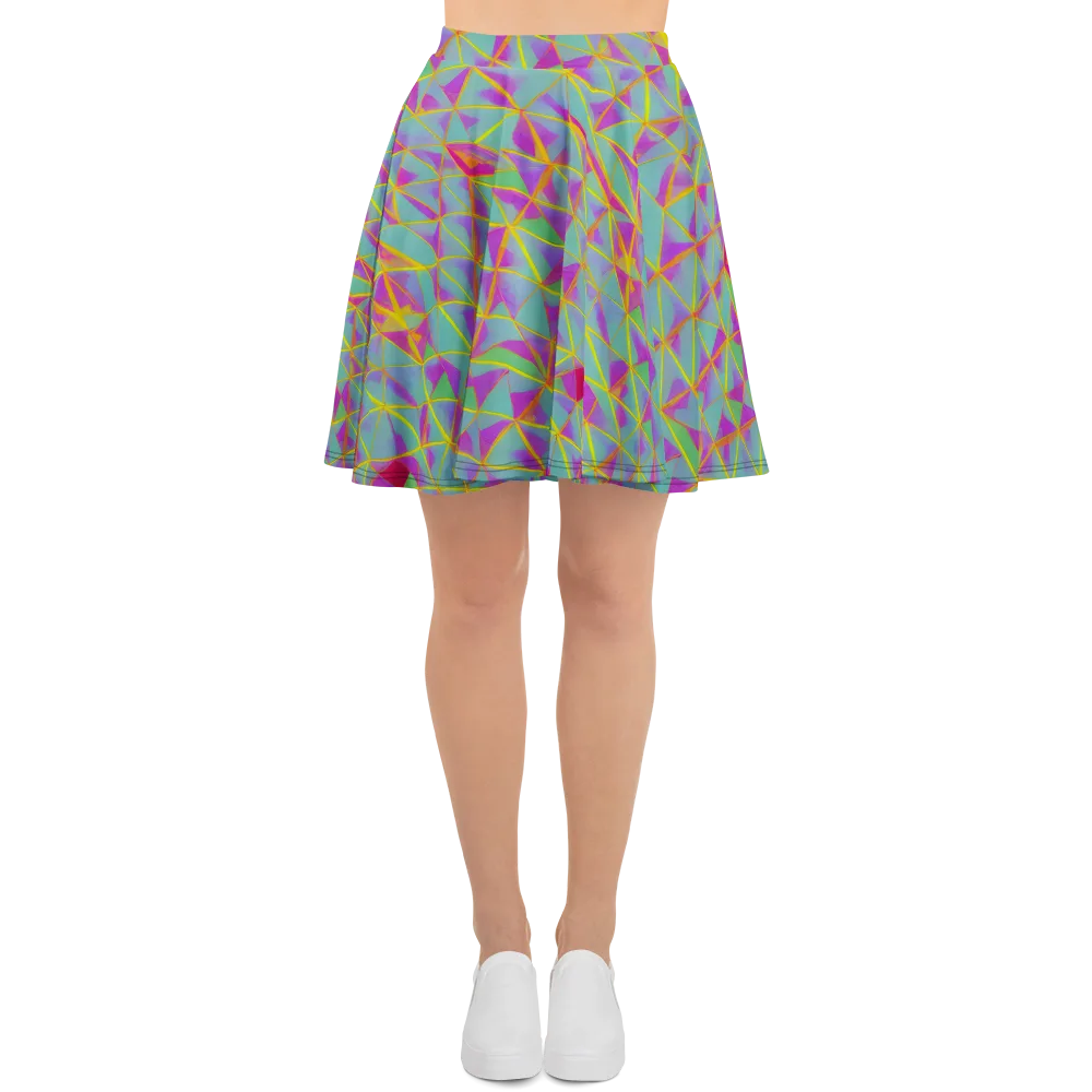 Prismatic Pulse on Skater Skirt — Front