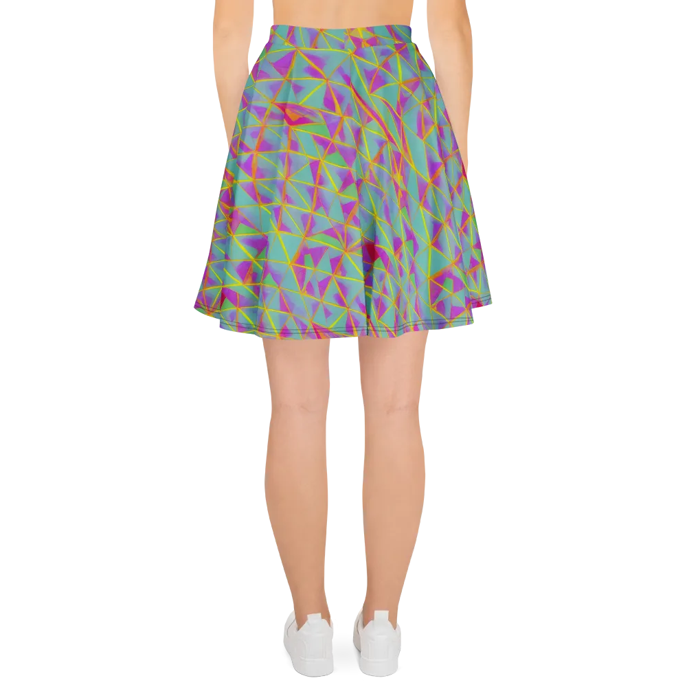 Prismatic Pulse on Skater Skirt — Back