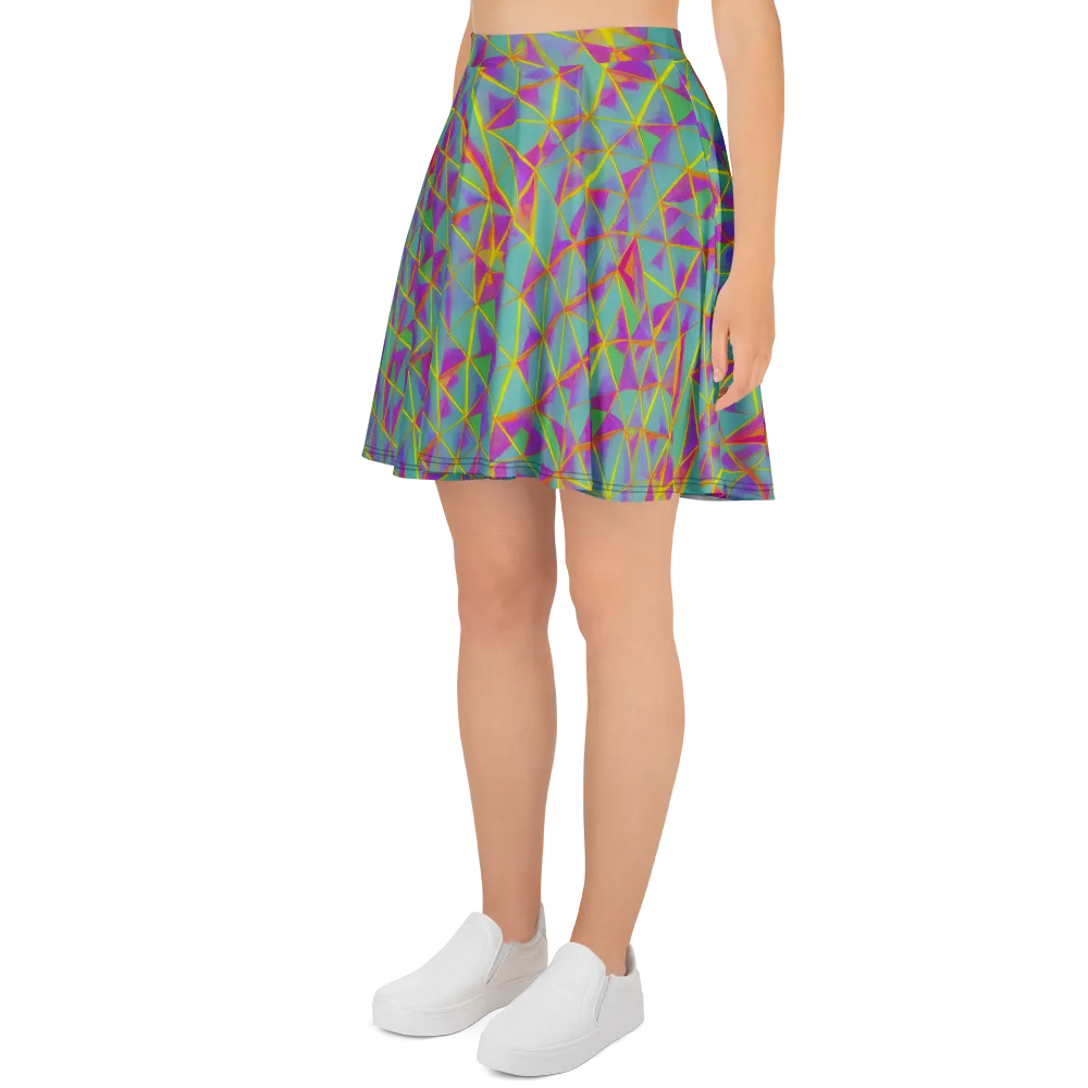 Prismatic Pulse on Skater Skirt — Left