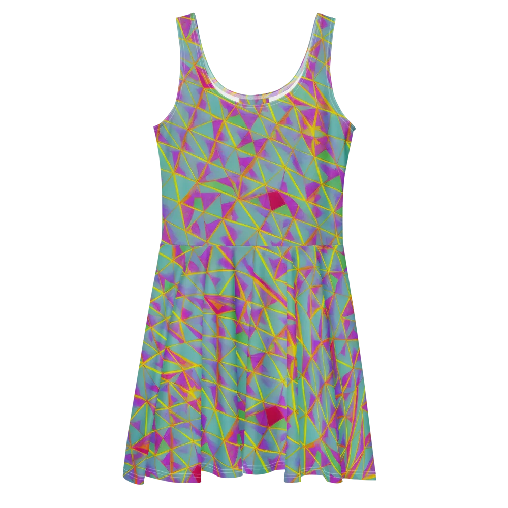 Prismatic Pulse on Skater Dress — Front