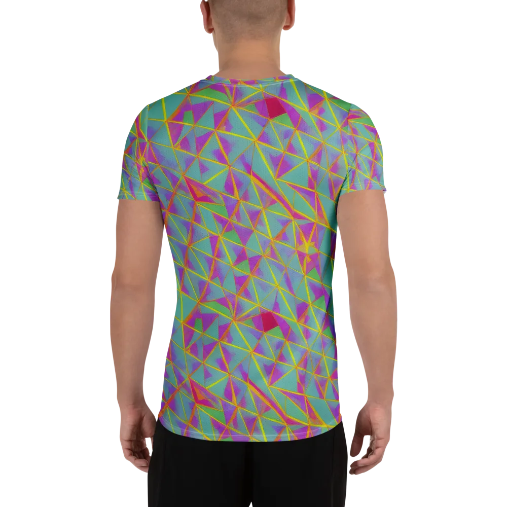 Prismatic Pulse on Men's Athletic T-Shirt — Back