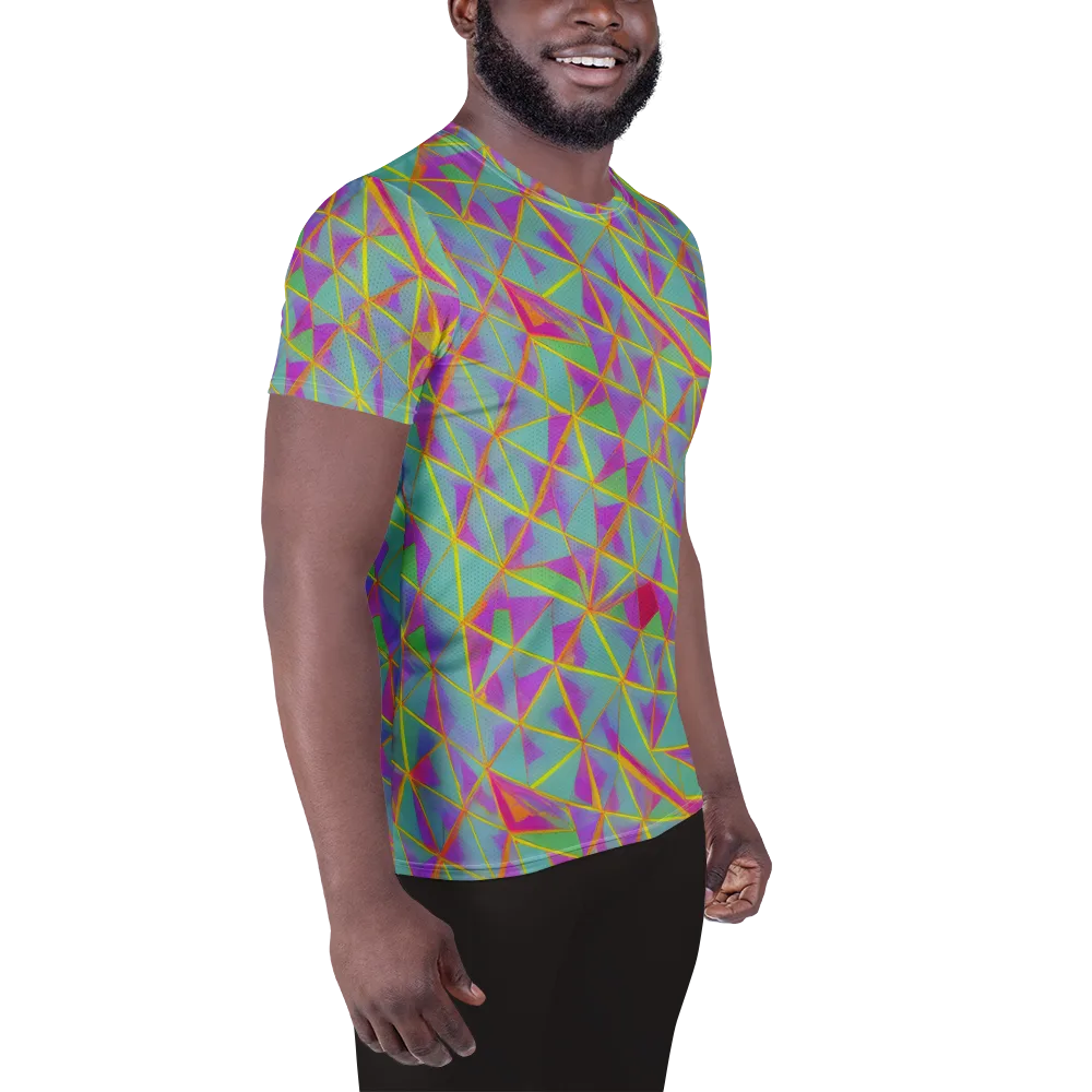 Prismatic Pulse on Men's Athletic T-Shirt — Right