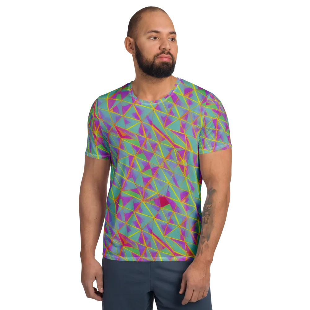 Prismatic Pulse on Men's Athletic T-Shirt — Front