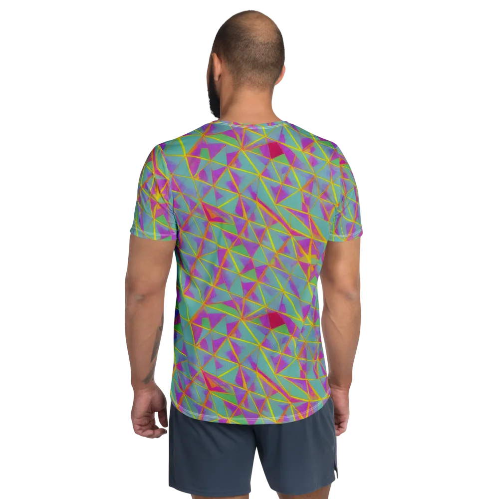 Prismatic Pulse on Men's Athletic T-Shirt — Back