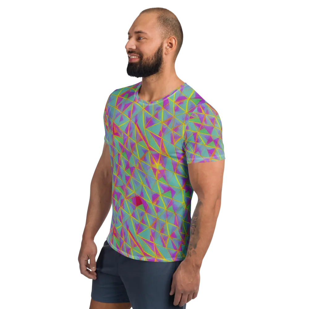 Prismatic Pulse on Men's Athletic T-Shirt — Left