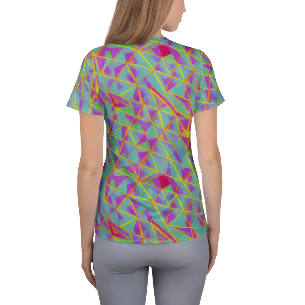 Prismatic Pulse on Women's Athletic T-Shirt — Back