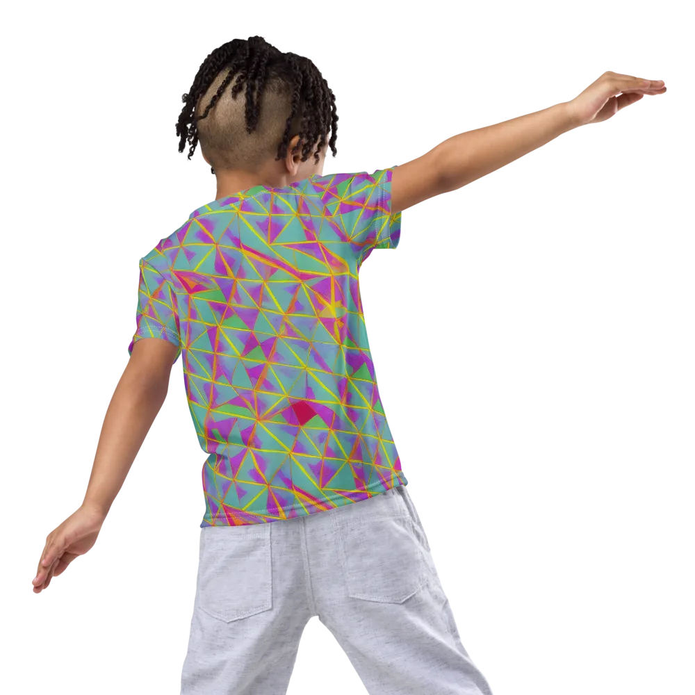 Prismatic Pulse on Kids Crew Neck T-Shirt — Back