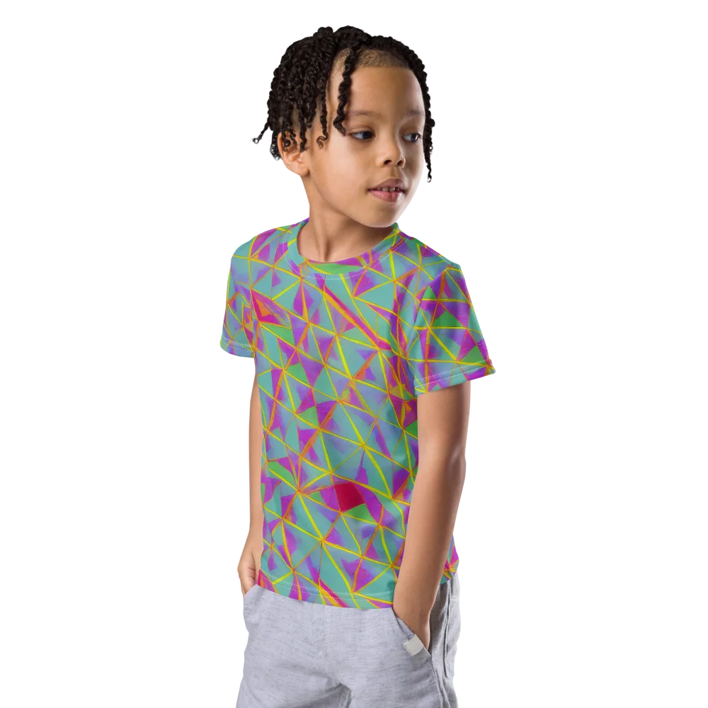 Prismatic Pulse on Kids Crew Neck T-Shirt — Left Front