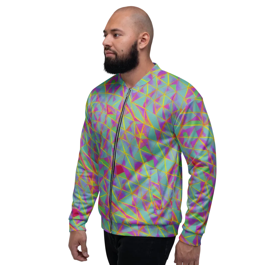 Prismatic Pulse on Bomber Jacket — Left