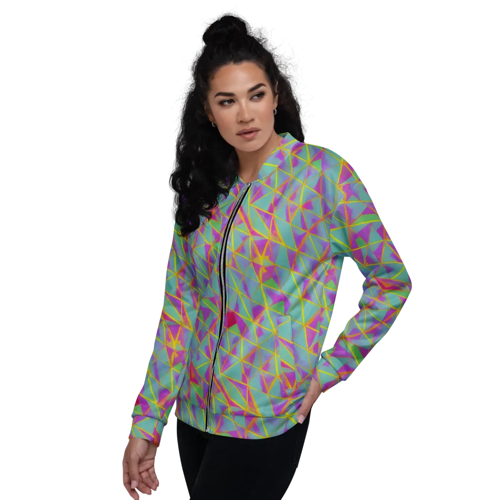Prismatic Pulse on Bomber Jacket — Left
