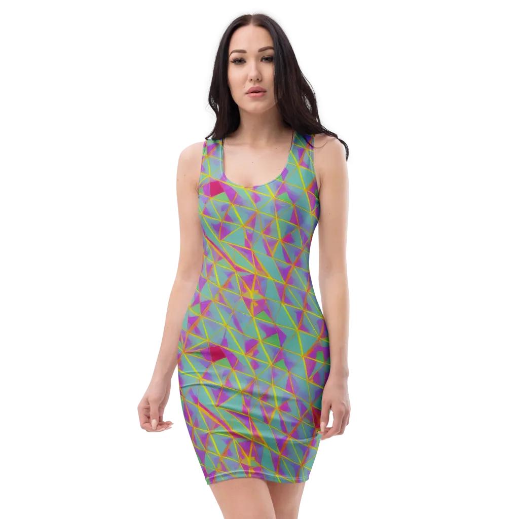 Prismatic Pulse on Bodycon Dress — Front