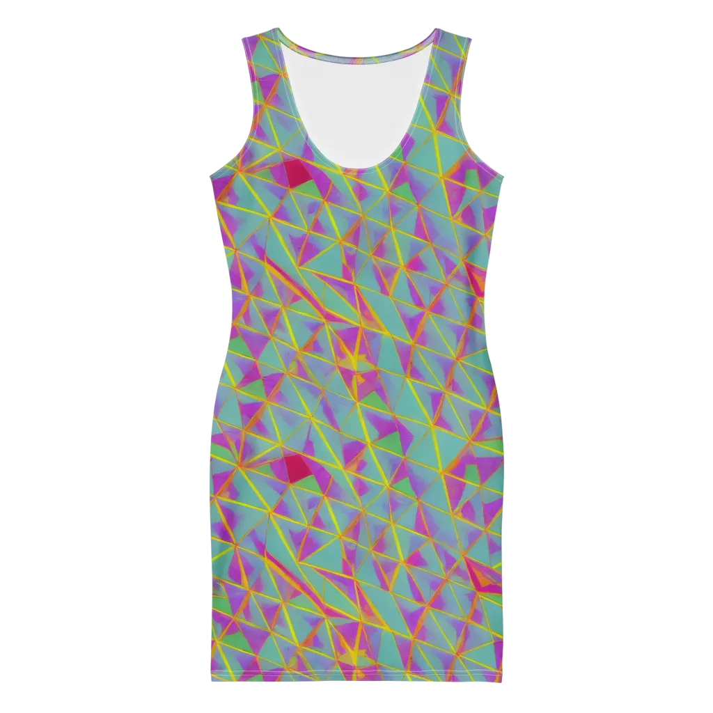 Prismatic Pulse on Bodycon Dress — Front