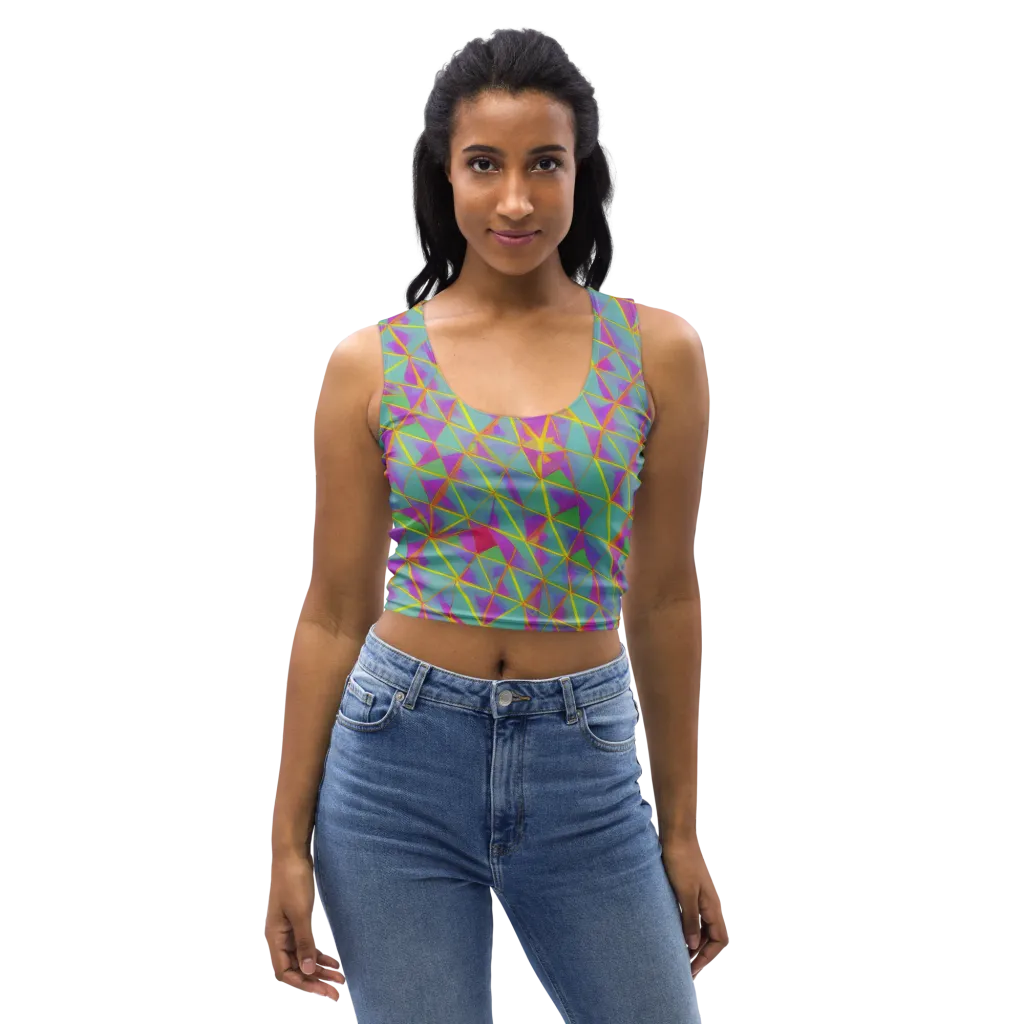 Prismatic Pulse on Crop Top — Front