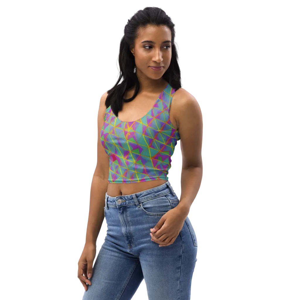 Prismatic Pulse on Crop Top — Left Front