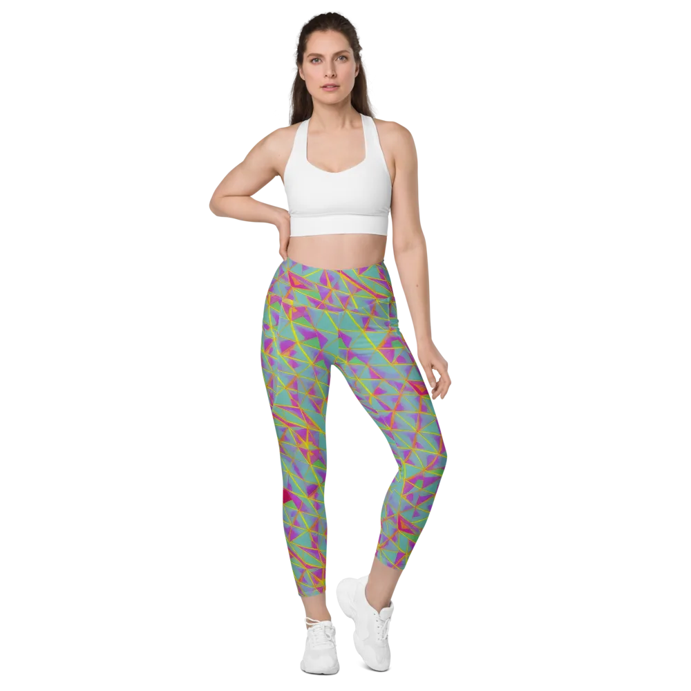 Prismatic Pulse on Leggings with Pockets — Front