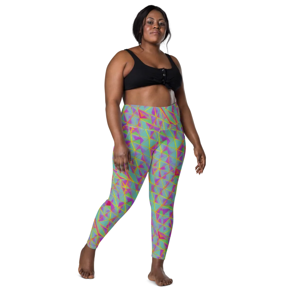 Prismatic Pulse on Leggings with Pockets — Front