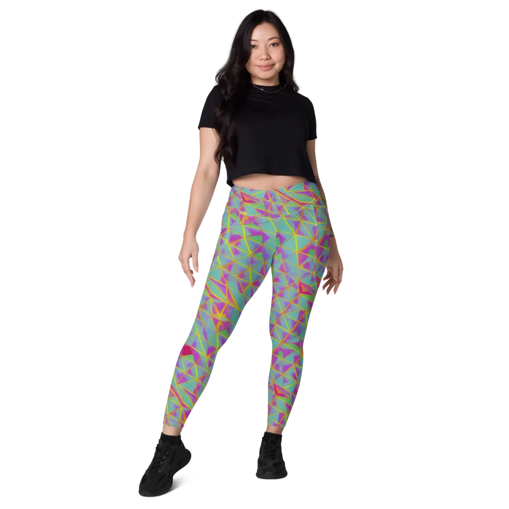 Prismatic Pulse on Leggings with Pockets — Front