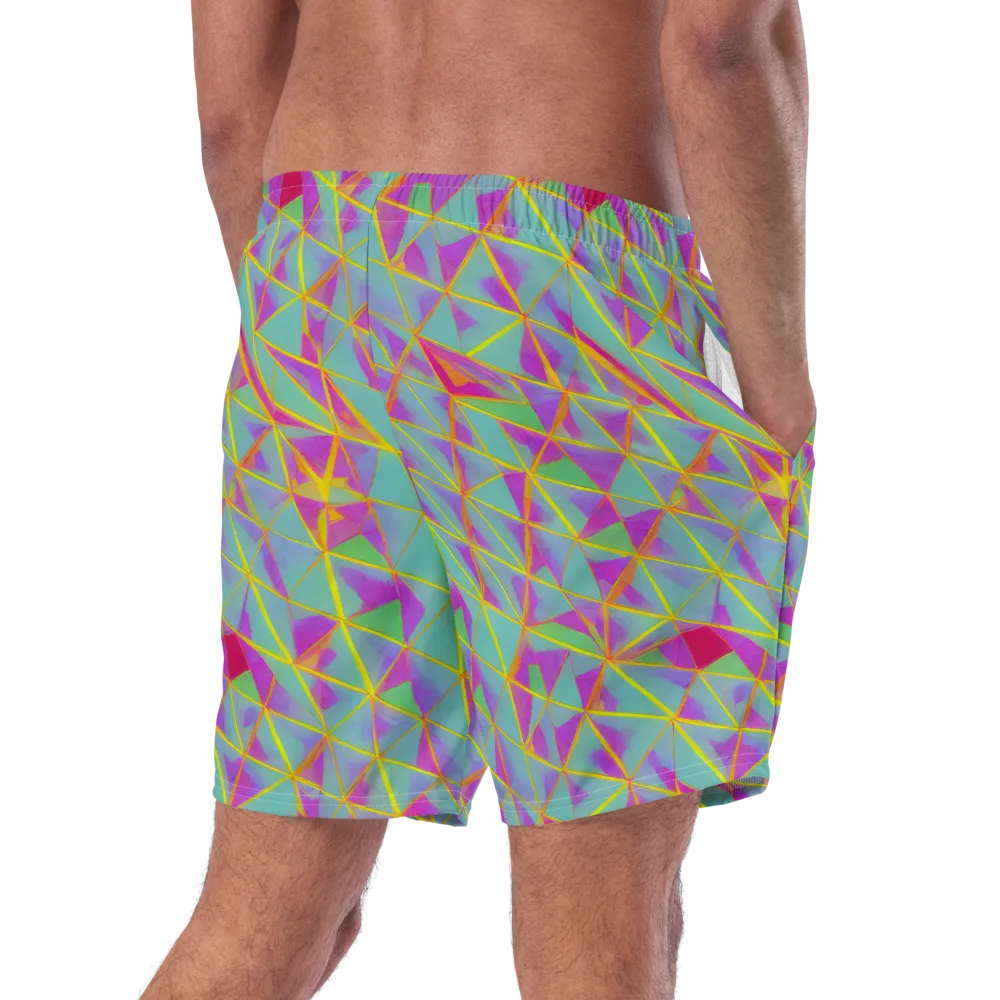 Prismatic Pulse on Swim Trunks — Right Back