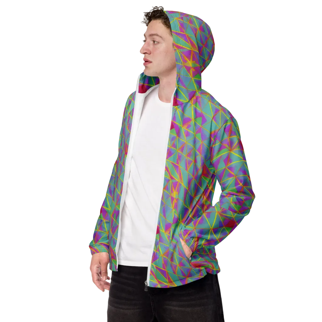 Prismatic Pulse on Men's Windbreaker — Left Front