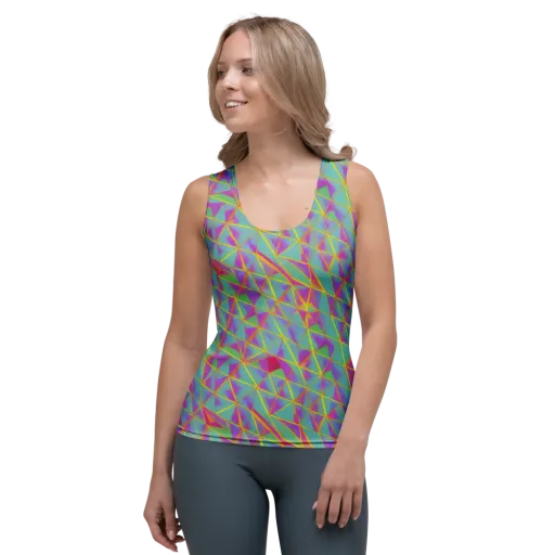 Prismatic Pulse on a Women's Tank Top