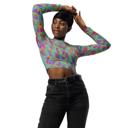 Prismatic Pulse on a Long Sleeve Crop Top