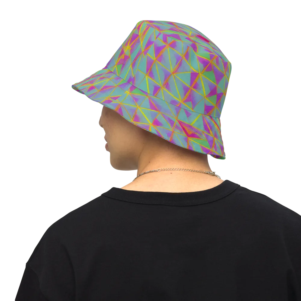 Prismatic Pulse on Reversible Bucket Hat — Back Inside