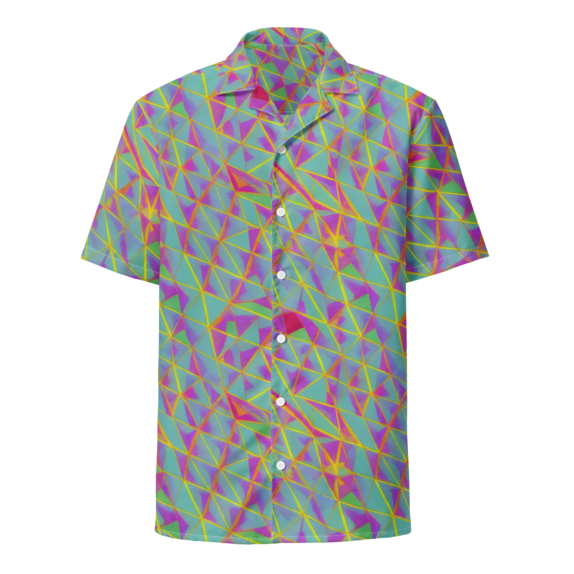 Prismatic Pulse on Button Shirt — Front
