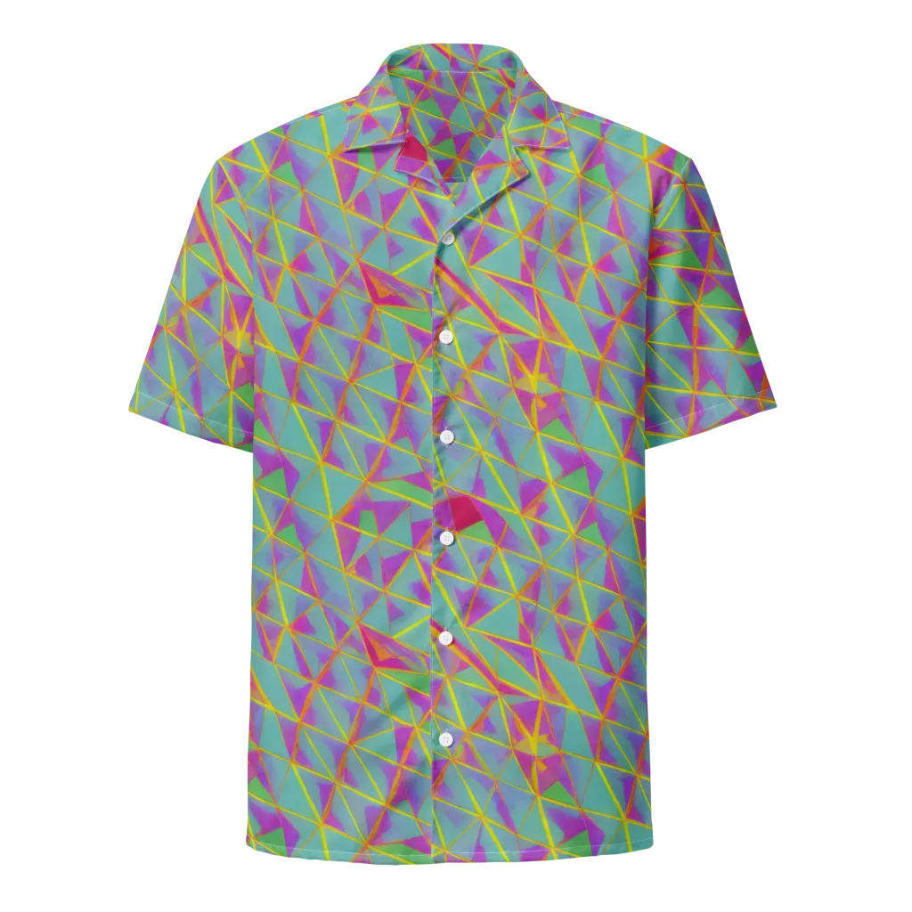 Prismatic Pulse on Button Shirt — Front