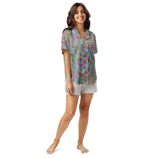 Prismatic Pulse on a Women's Short Sleeve Pajama Top