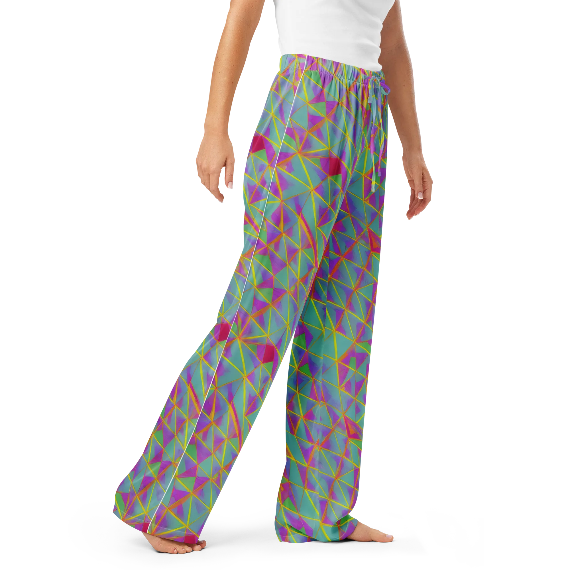 Prismatic Pulse on Women's Pajama Pants — Right Front