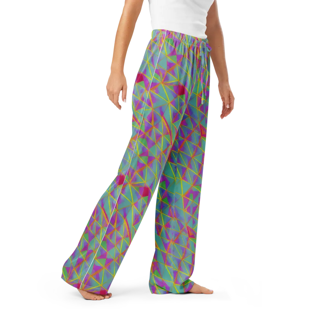 Prismatic Pulse on Women's Pajama Pants — Right Front