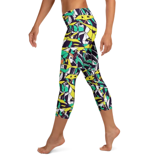 Electric Shards on a Capri Leggings