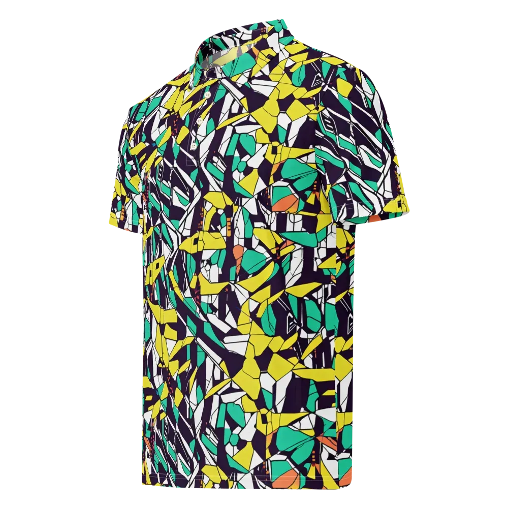Electric Shards on Men's Slim Fit Polo Shirt — Left Front