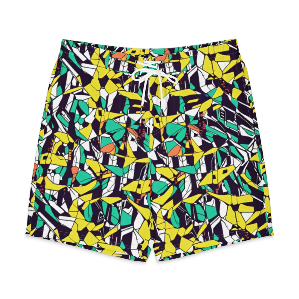 Electric Shards on Men's Board Shorts — Front
