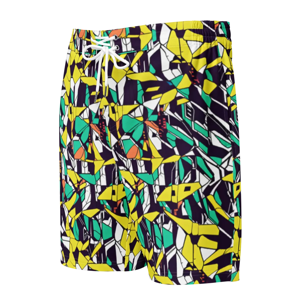 Electric Shards on Men's Board Shorts — Front