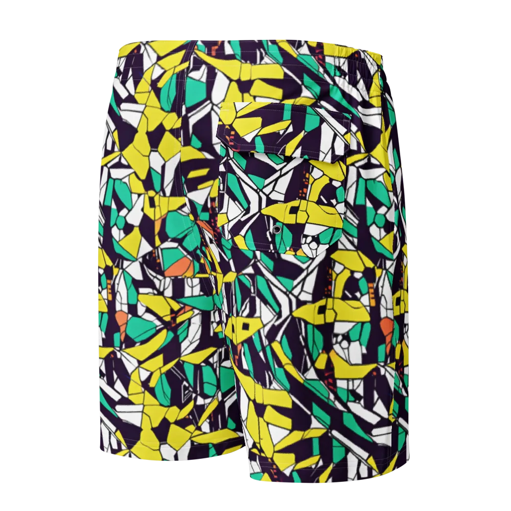 Electric Shards on Men's Board Shorts — Back