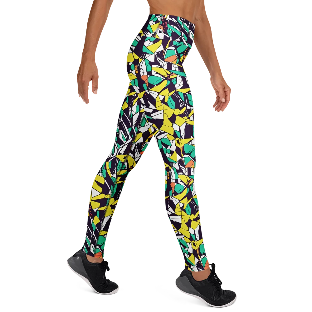 Electric Shards on Yoga Leggings — Right