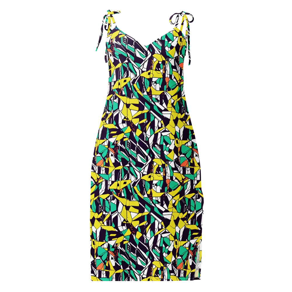 Electric Shards on Slip Dress — Front