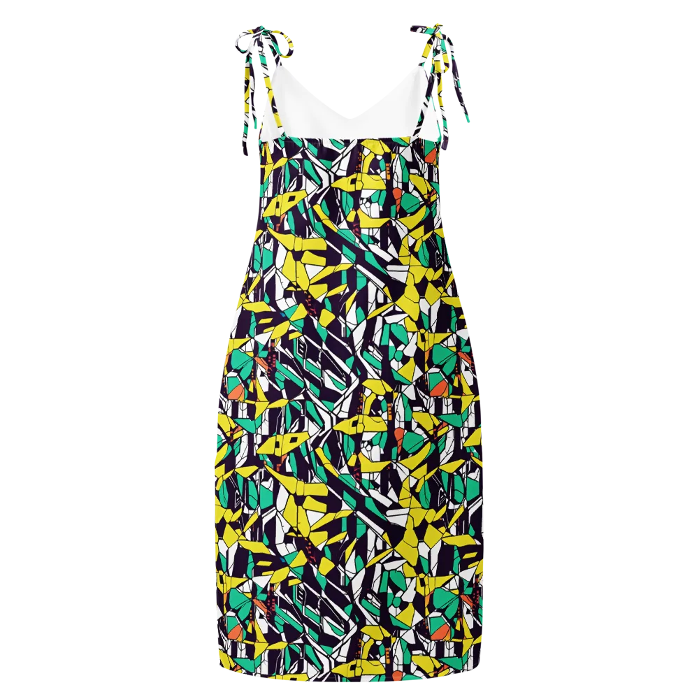 Electric Shards on Slip Dress — Back