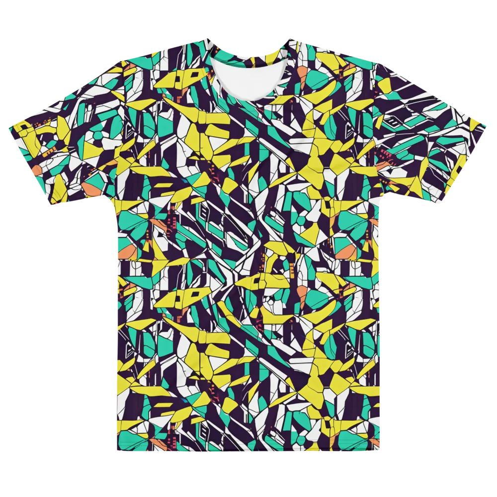Electric Shards on Men's Cotton Crew Neck T-Shirt — Front